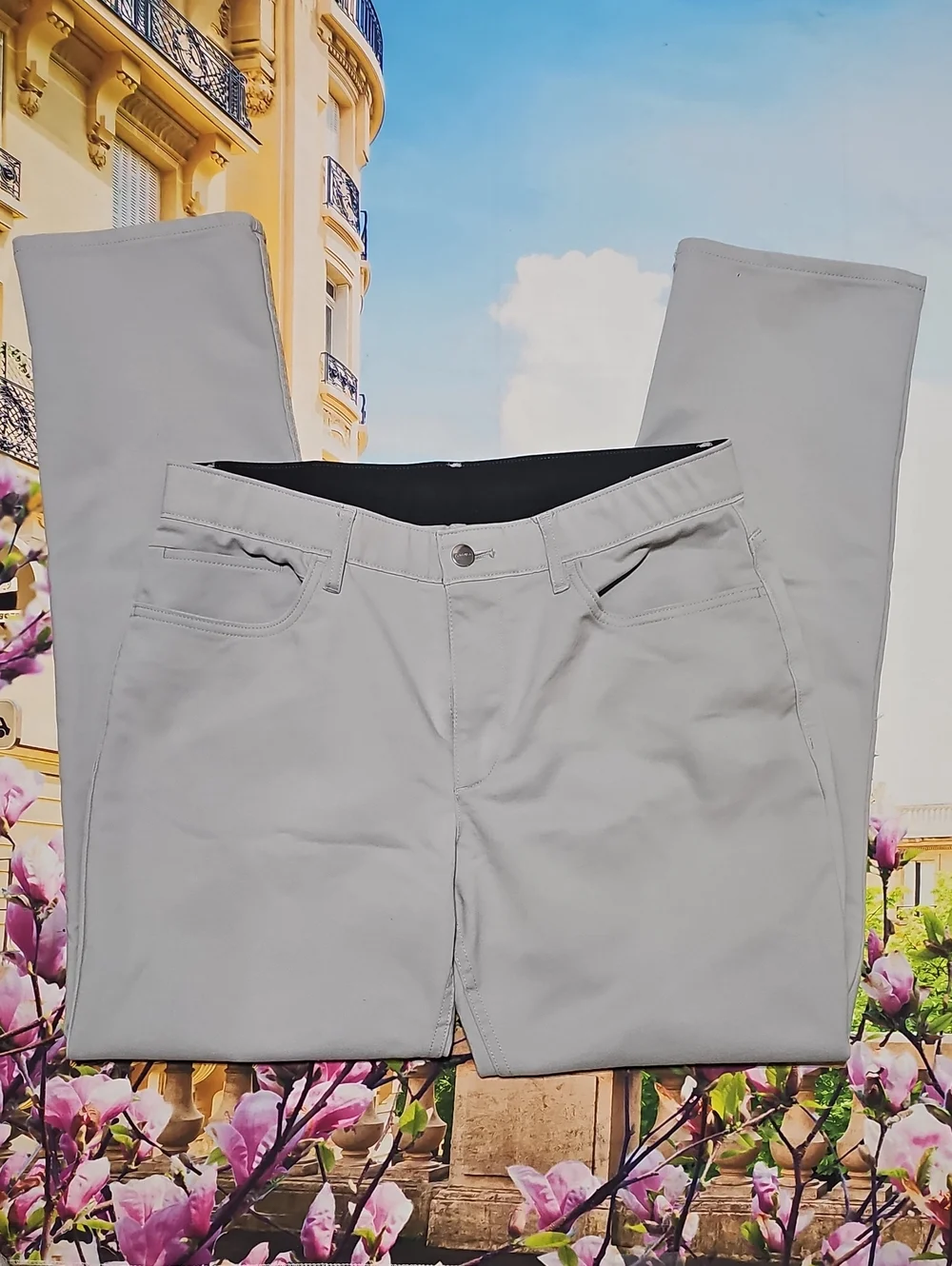 Calvin Klein Light Gray Slim Straight Pants 34x32